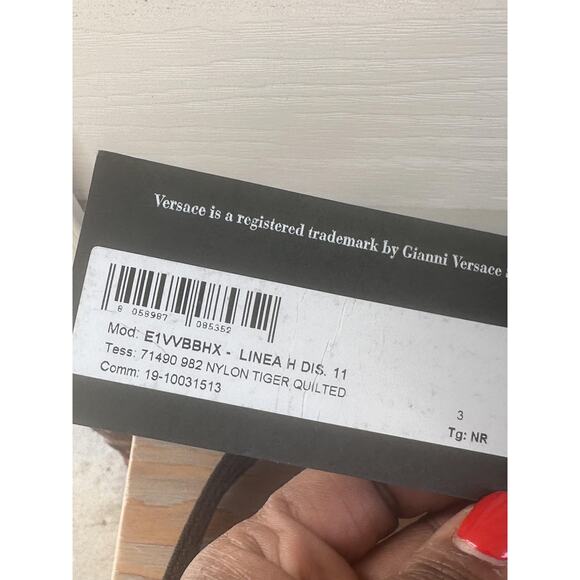 Versace Jeans Couture Crossbody Bag Womens Small Multicolor Tiger Nylon Quilted - Picture 4 of 9